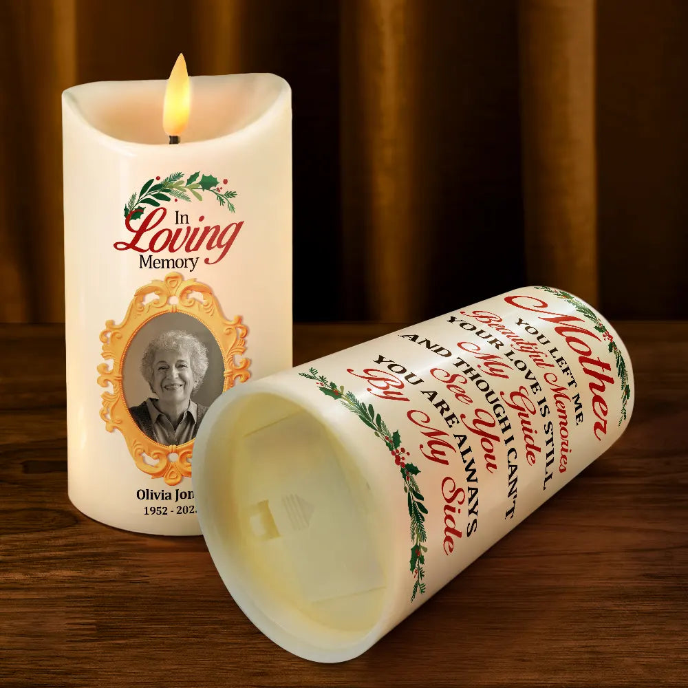 Family,Gift For Women,Gift For Men,Gift For Wife,Gift For Husband,Gift For Mother,Gift For Father,Gift For Brothers,Gift For Sisters,Gift For Son,Gift For Daughter,Custom Photo,Sad,Christmas,Memorial - Custom Photo You Are Always By My Side - Personalized Flameless LED Candle