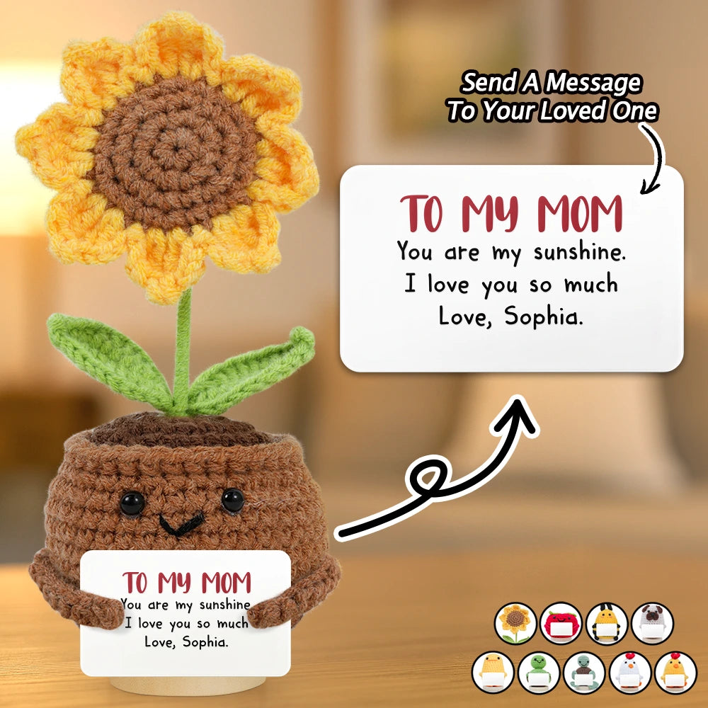 Custom Photo You Are My Sunshine - Personalized Doll Crochet With Custom Card