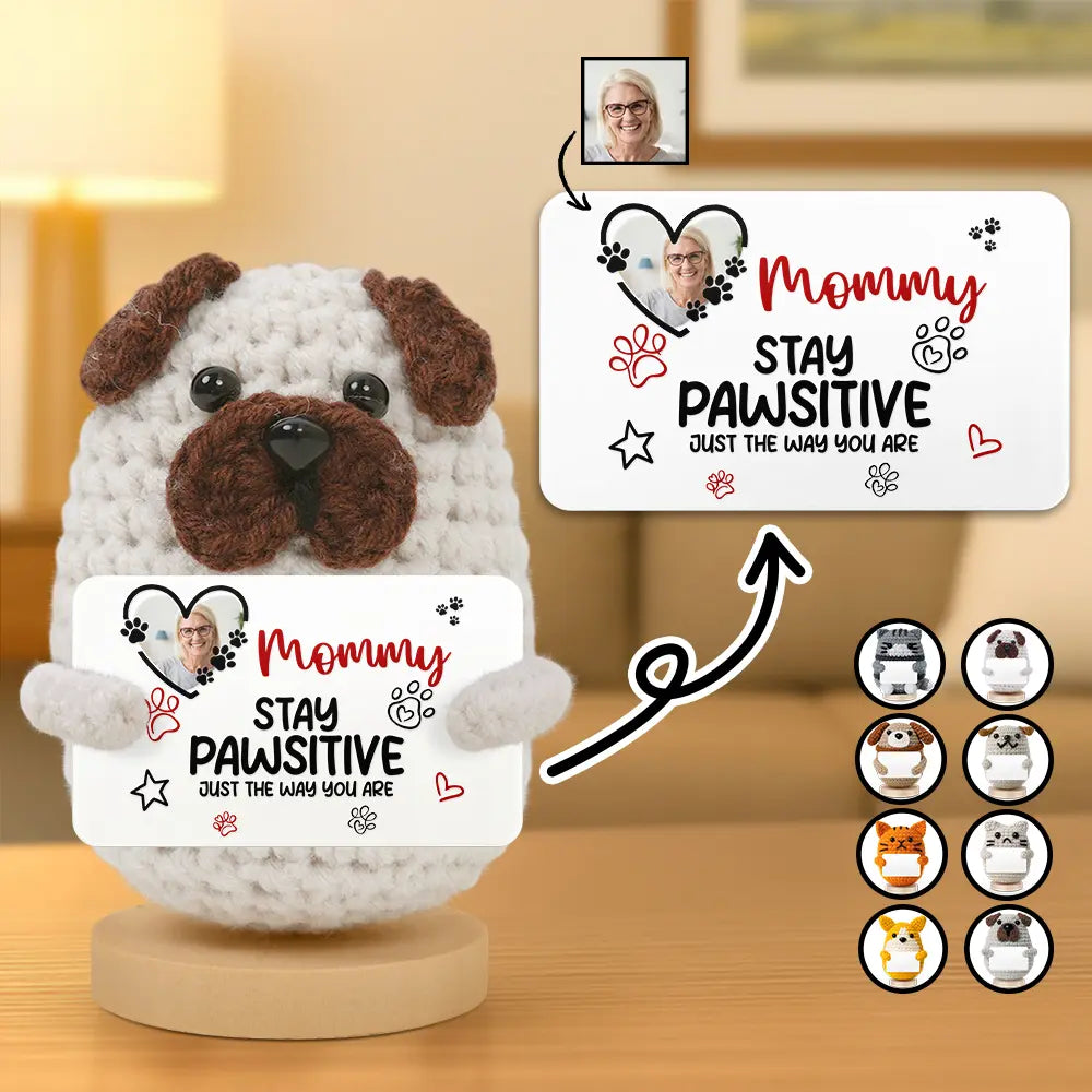 Custom Photo You Are Pawesome - Personalized Doll Crochet With Custom Card