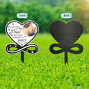 Sad,Memorial,Dog Lovers,Cat Lovers,Pet Lovers - Custom Photo You Left A Paw Print On Our Hearts Forever Memorial - Personalized Metal Garden Stake