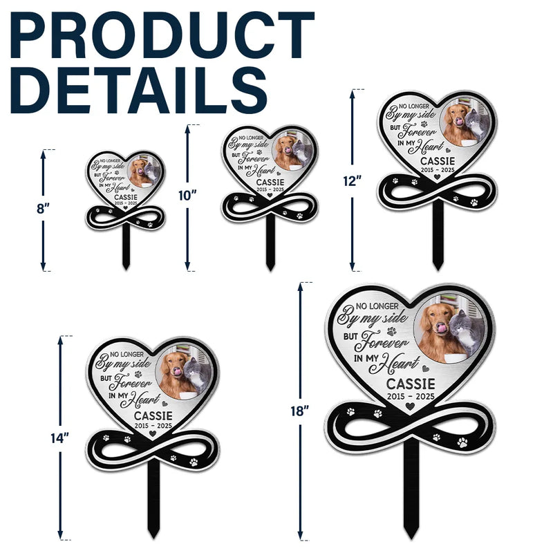 Sad,Memorial,Dog Lovers,Cat Lovers,Pet Lovers - Custom Photo You Left A Paw Print On Our Hearts Forever Memorial - Personalized Metal Garden Stake