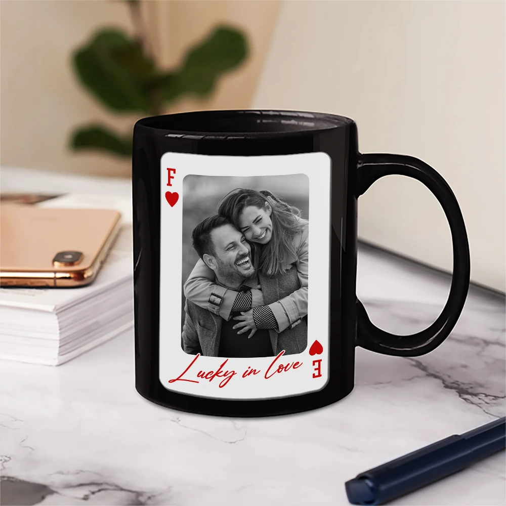 Gift For Couples, Old Couples, Gift For Husband, Gift For Wife, Gift For Boyfriend, Gift For Girlfriend, Love, Custom Photo - Custom Photo You & Me We Got This Playing Card - Personalized Mug