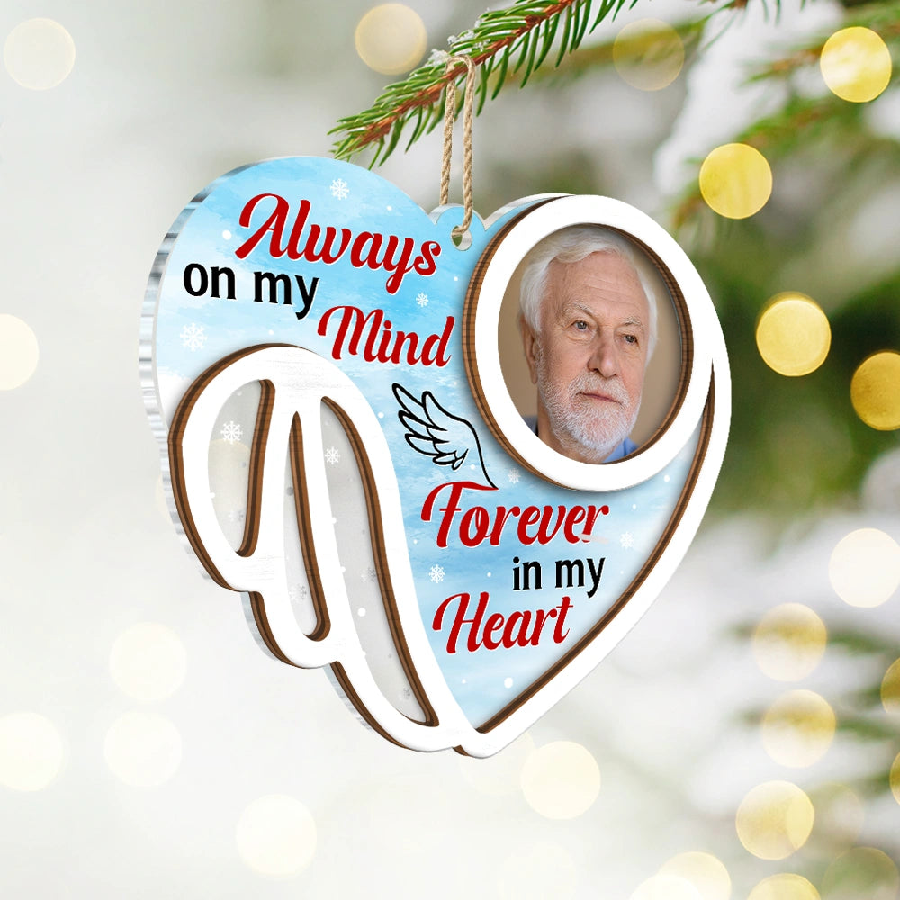 Gift For Yourself,Memorial,Sad,Christmas - Custom Photo Your Wings Were Ready - Personalized 2-Layered Mix Ornament