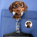Top Market,Adorable,Art Design,Pet Lovers,Photo - 3D Chibi Adorable Pet - Custom Photo 3D Chibi Pet Dog Cat Adorable - Personalized Badge Reel