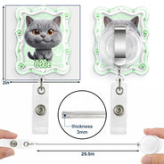 Adorable,Art Design,Pet Lovers,Photo - 3D Chibi Adorable Pet - Custom Photo 3D Chibi Pet Dog Cat Portrait - Personalized Badge Reel