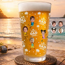 Custom Photo Best Dad Grandpa Ever - Personalized Beer Glass