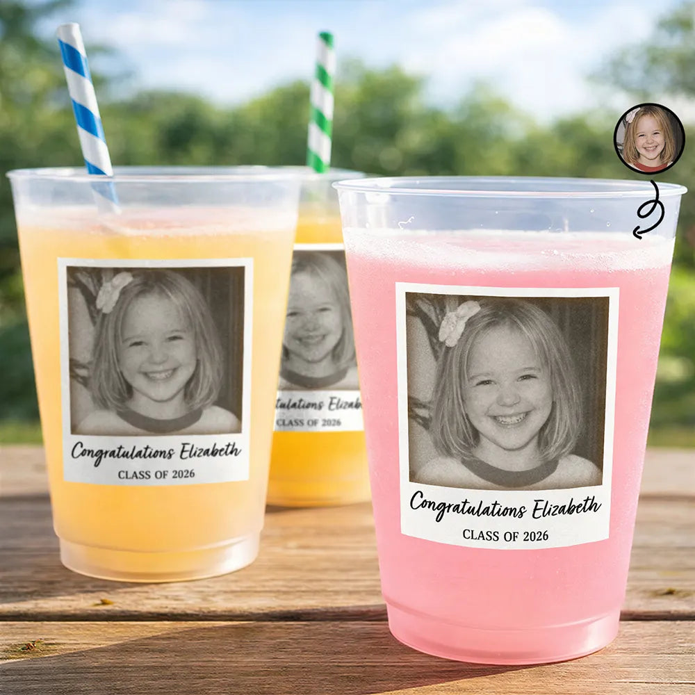 Custom Photo Congratulations Graduate Vintage - Personalized Frosted Cups