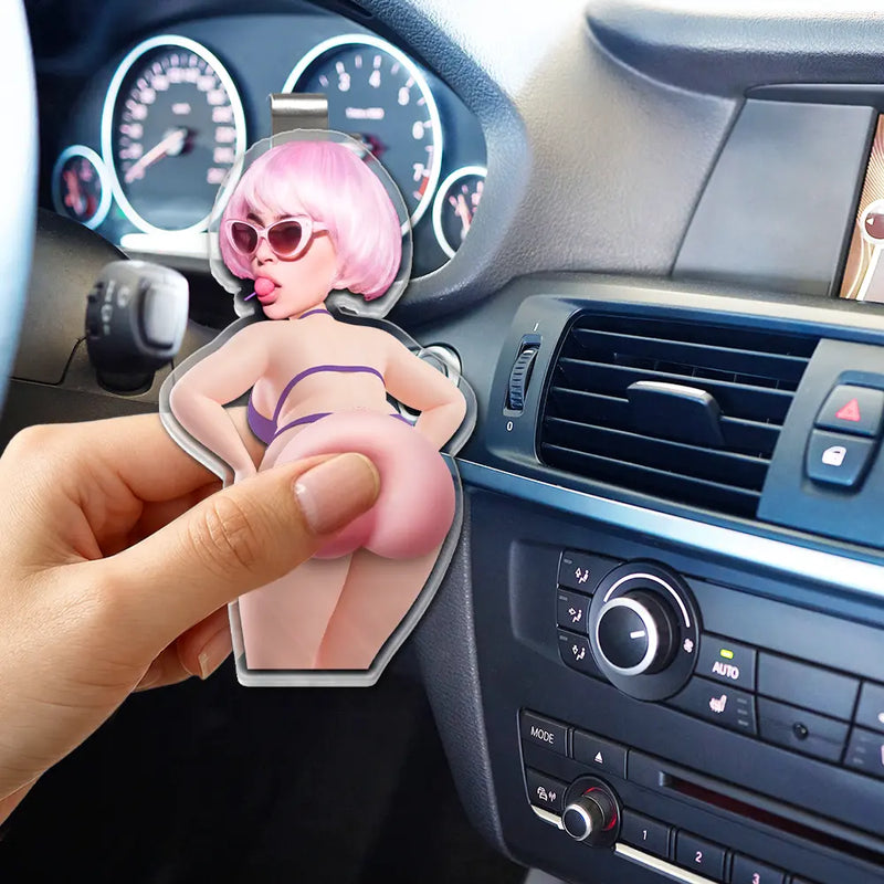 Custom Photo Hope Your Day Is Nice - Personalized Squishy Acrylic Car Visor Clip