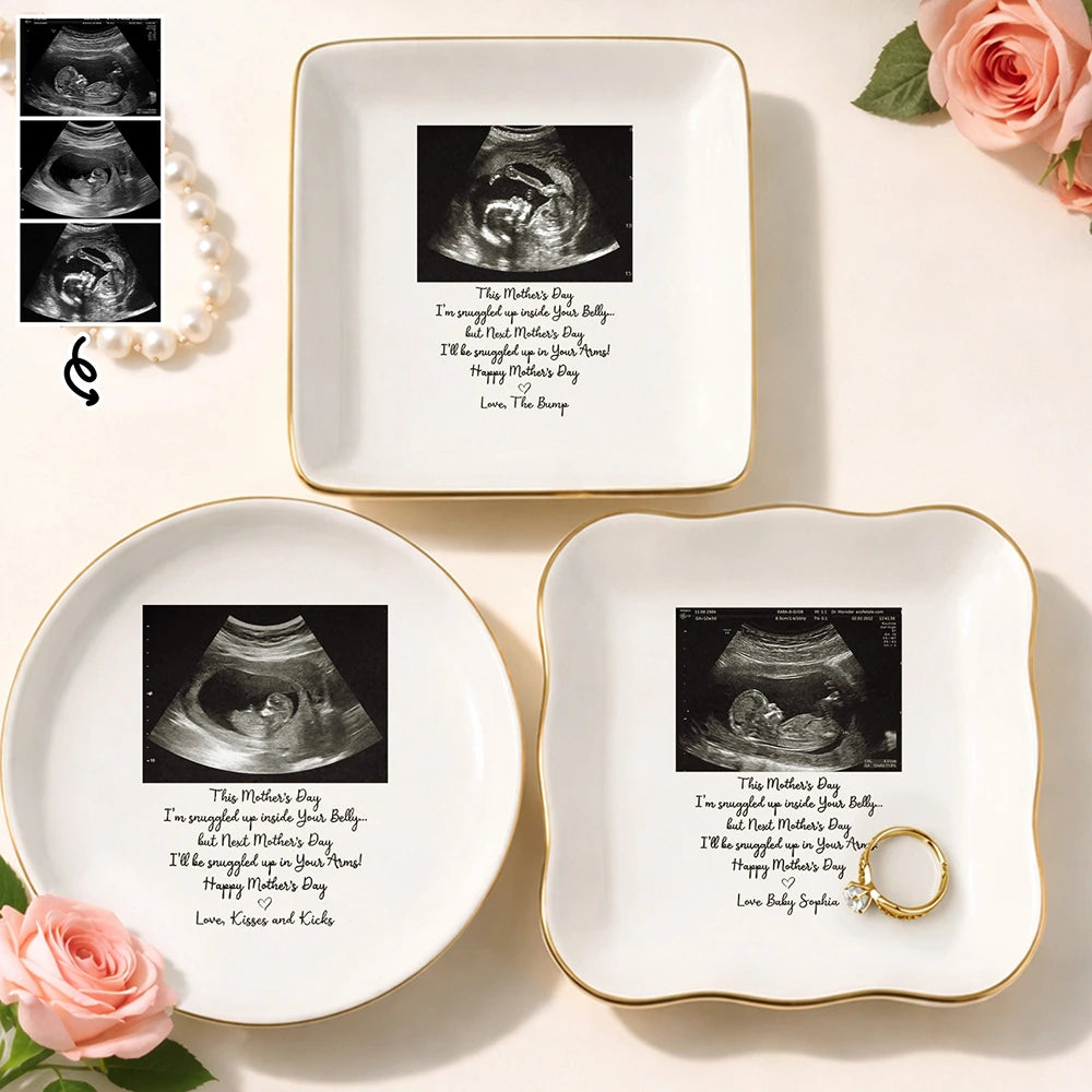 Custom Photo I'll Be Snuggled Up In Your Belly - Personalized Ring Dish
