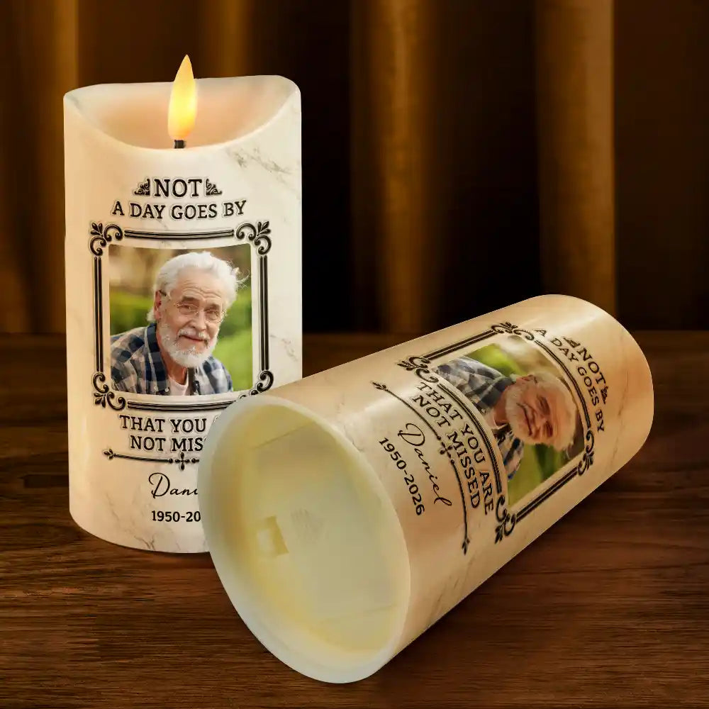 Memorial Loved One,Christmas,Custom Photo,Sympathetic,Family,Memorial,Upload Full Photo - Custom Photo Memorial I'm Always With You - Personalized Flameless LED Candle