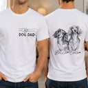 Custom Photo Pencil Sketch Dog Mom Dog Dad Hand Punch - Personalized T Shirt
