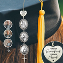 Graduation,Memorial,Gift For Yourself,Gift For Daughter,Gift For Son,Sad - Custom Photo Pencil Sketch Forever Remembered Forever Missed - Personalized Graduation Tassel Charm
