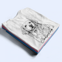 Pet Lovers,Pet Mom,Pet Dad,Cat Lovers,Cat Mom,Cat Dad,Dog Lovers,Dog Mom,Dog Dad,Non-Eng,Photo - Pencil Sketch,Adorable - Custom Photo Pencil Sketch Pet Dad Lovely Portrait - Personalized T Shirt