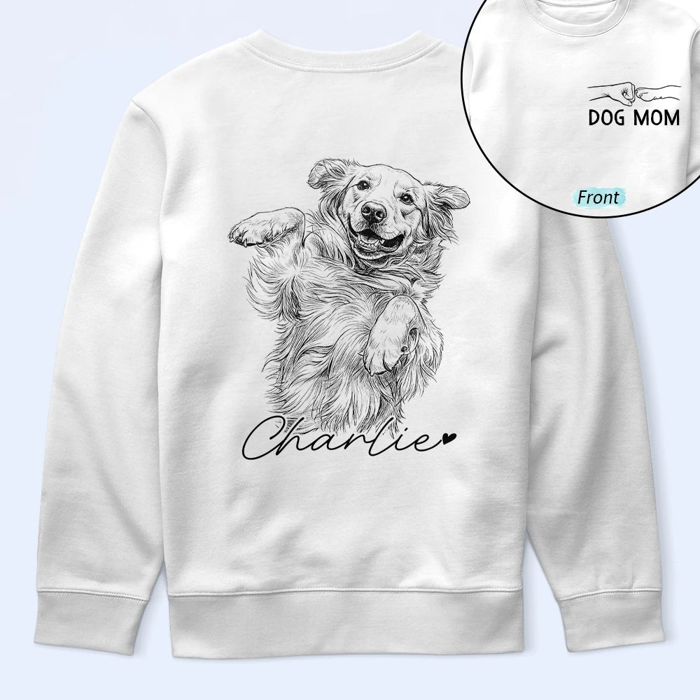 Pet Lovers,Pet Mom,Pet Dad,Cat Lovers,Cat Mom,Cat Dad,Dog Lovers,Dog Mom,Dog Dad,Non-Eng,Photo - Pencil Sketch,Adorable - Custom Photo Pencil Sketch Pet Dad Lovely Portrait - Personalized T Shirt
