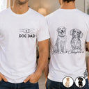 Pet Lovers,Pet Mom,Pet Dad,Cat Lovers,Cat Mom,Cat Dad,Dog Lovers,Dog Mom,Dog Dad,Non-Eng,Photo - Pencil Sketch,Adorable - Custom Photo Pencil Sketch Pet Dad Lovely Portrait - Personalized T Shirt