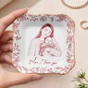 Custom Photo Pencil Sketch The Love Between Mother & Daughter - Personalized Ring Dish