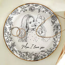 Custom Photo Pencil Sketch The Love Between Mother & Daughter - Personalized Ring Dish