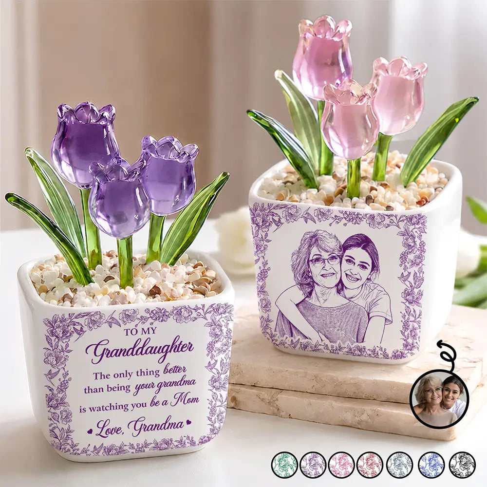 Custom Photo Pencil Sketch The Only Thing Better Than Being Your Mother - Personalized Glass Flower Plant Pot