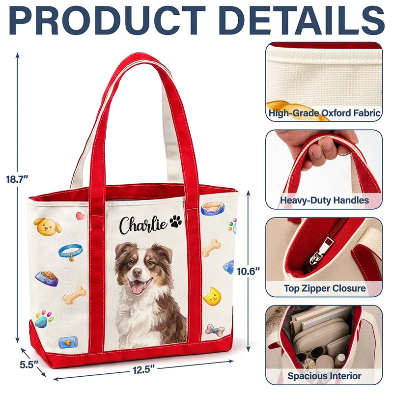 Adorable,Art Design,Pet Lovers,Photo - Watercolor - Remove BG - Custom Photo Realistic Watercolor Art Lovely Dog Cat Portrait - Personalized Fabric Tote Bag