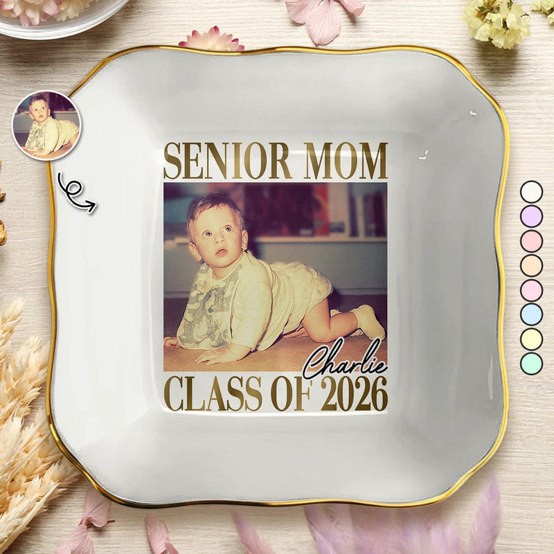 Graduation,Gift For Mother,Gift For Yourself,Gift For Women,Happy,Photo - Custom Photo Senior Mom Graduation - Personalized Ring Dish