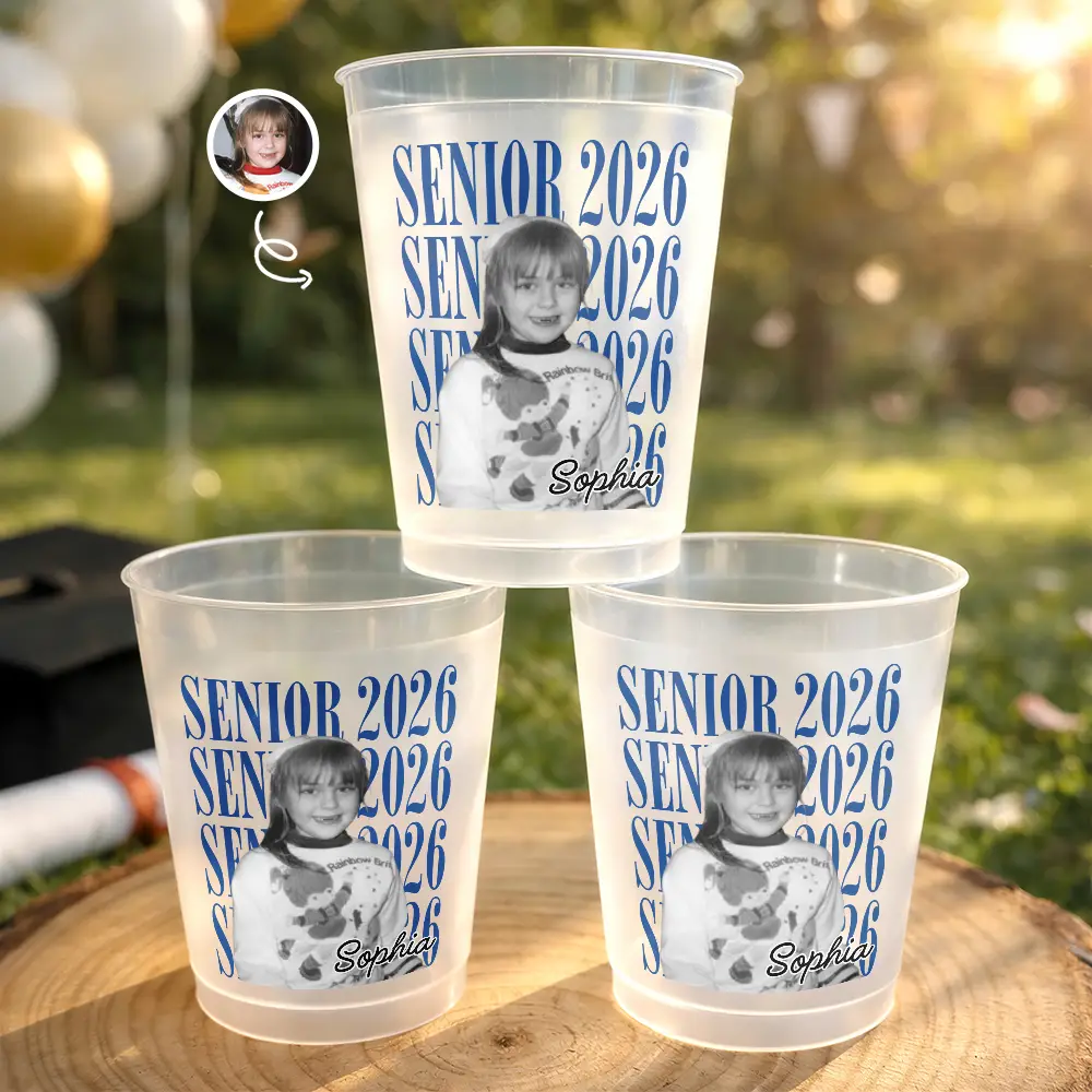 Gift For Women,Gift For Men,Graduation,Custom Photo,Happy,Gift For Yourself,Top Market,Photo - Custom Photo Senior Vintage Portrait - Personalized Frosted Cups