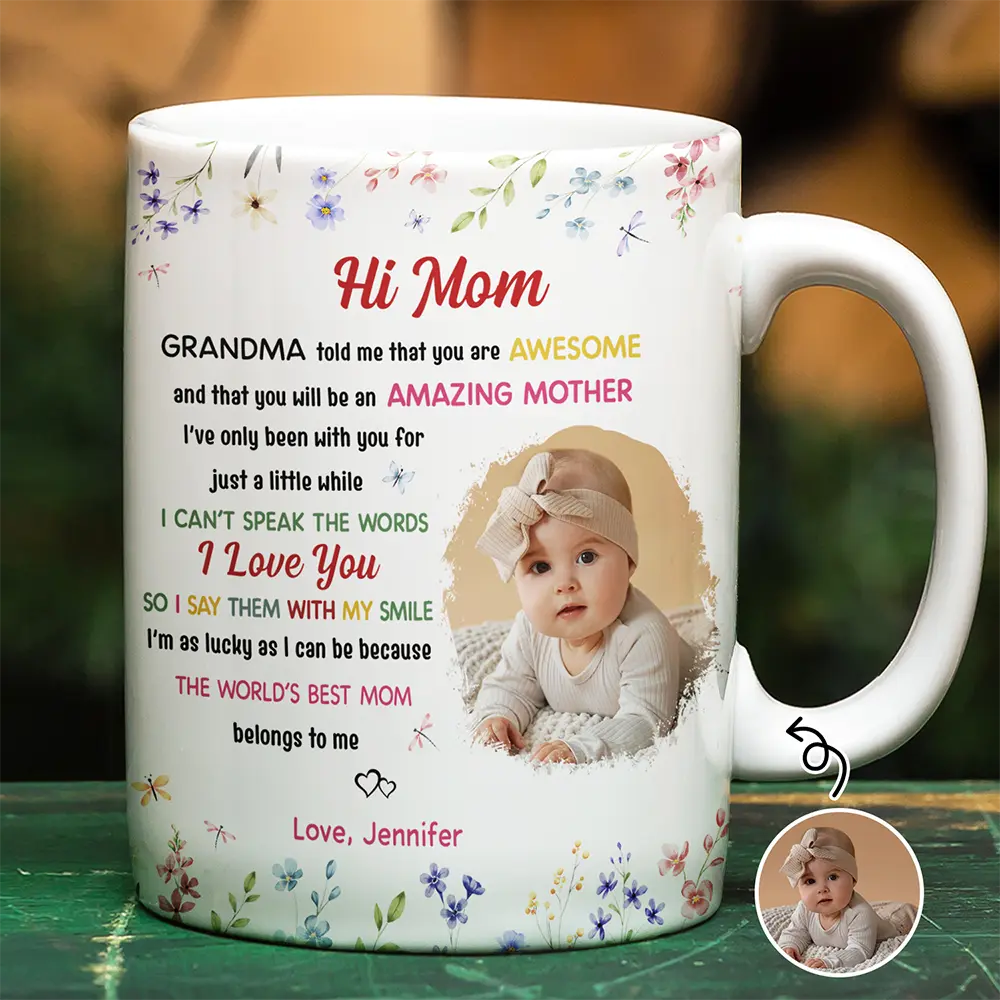 Custom Photo The World's Best Mommy Belongs To Me - Personalized White Edge-to-Edge Mug