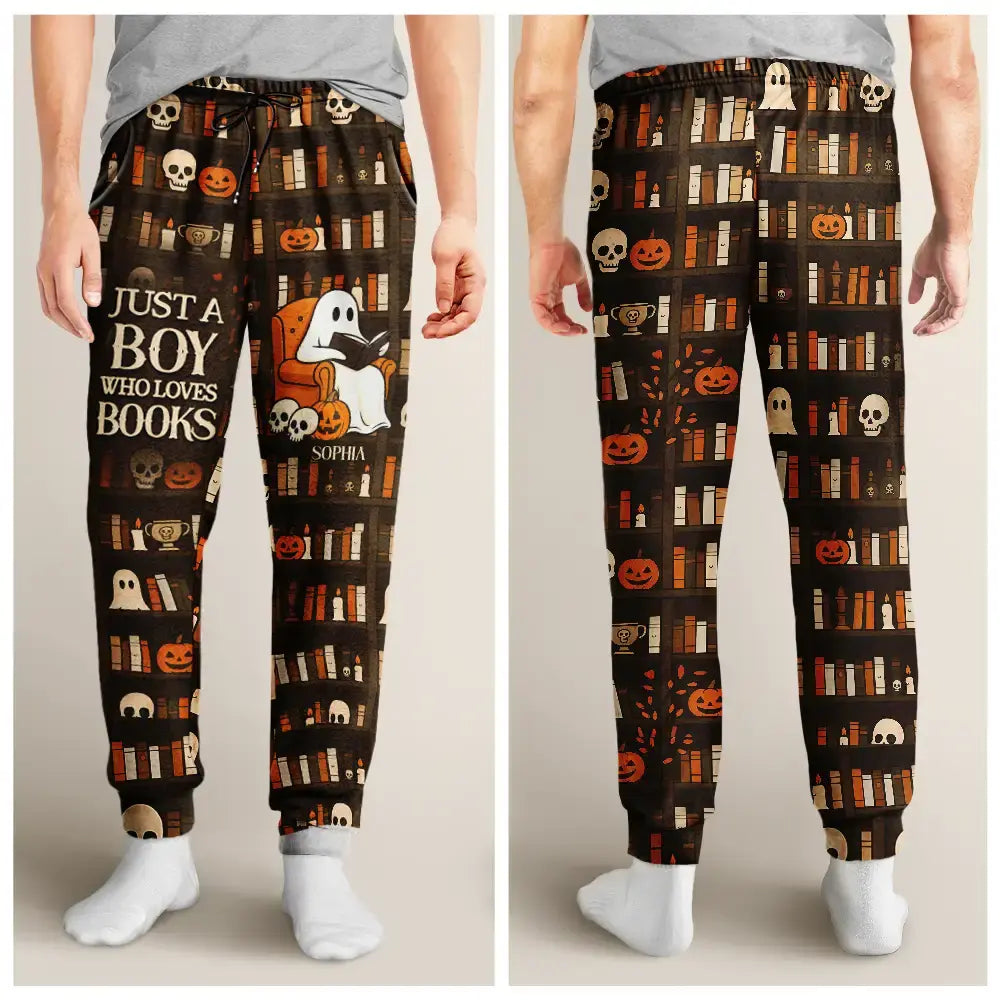 Reading, Gift For Yourself, Gift For Women, Happy - Cute Ghost Just A Girl Who Loves Books - Personalized Pajama Pants