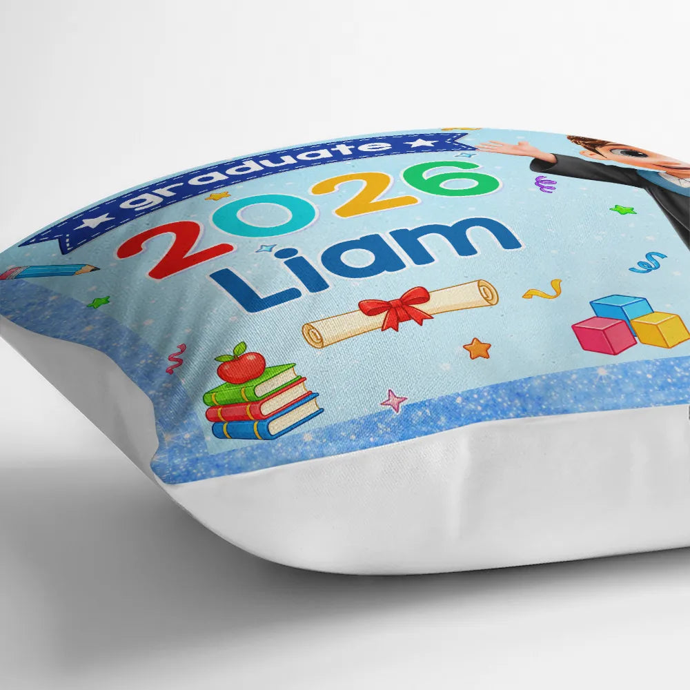 Graduation,Gift For Grandkids,Gift For Kids,Happy - Cute Graduation Kid Kindergarten Preschool - Personalized Pillow