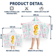 Gift For Kids,Gift For Grandkids,Happy - Cute Cartoon Animal - Personalized Hooded Beach Towel