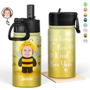 Gift For Kids, Back To School - Custom Photo Cute Kid Cosplay Animal - Personalized Kids Water Bottle