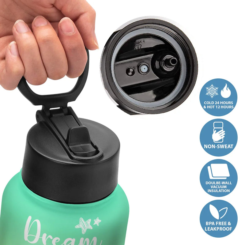 Gift For Kids, Back To School - Custom Photo Cute Kid Cosplay Animal - Personalized Kids Water Bottle