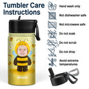 Gift For Kids, Back To School - Custom Photo Cute Kid Cosplay Animal - Personalized Kids Water Bottle