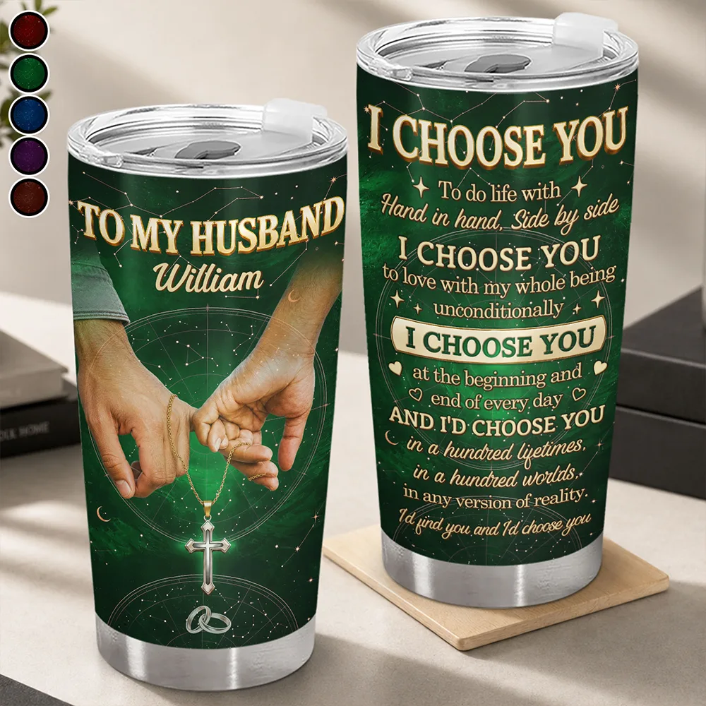 Top Market,Christian,Romantic,Gift For Couples,Vector - Couples I Choose You - Personalized Tumbler