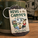 Keys To The Camper - Anniversary, Loving Gifts For Couples, Husband, Wife, Camping Lovers - Personalized Aluminum Keychain