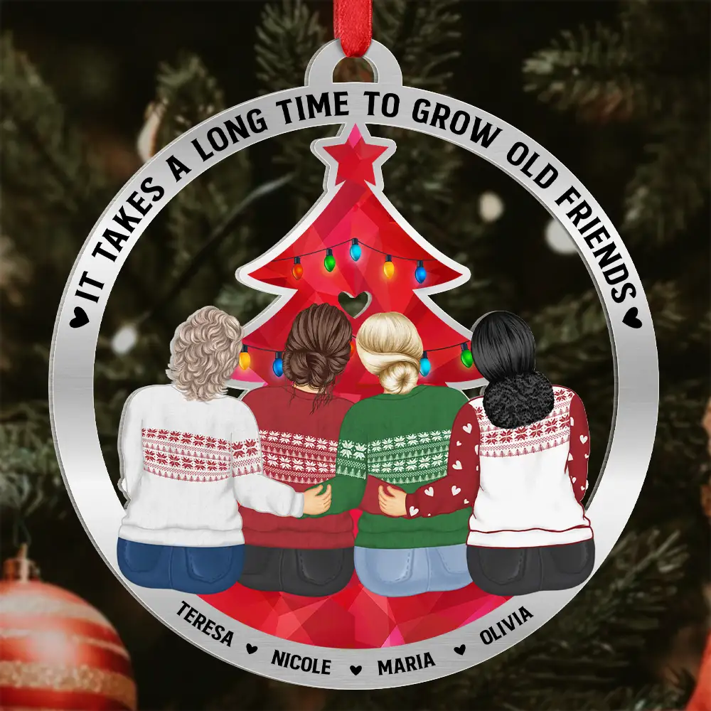 Bestie A Long Time To Grow Old Friends - Personalized Metal Ornament