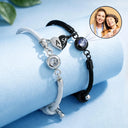 Gift For Mother,Gift For Daughter,Mom - Daughters (Adult),Love - Custom Photo Mother And Daughter Forever Linked Together - Personalized Photo Projection Bracelet Magnetic Initial