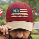 Gift For Father,Gift For Grandpa,Independence Day,Custom Text,Confident - Stars & Stripes US Flag American Dad Grandpa - Personalized Two Tone Cap