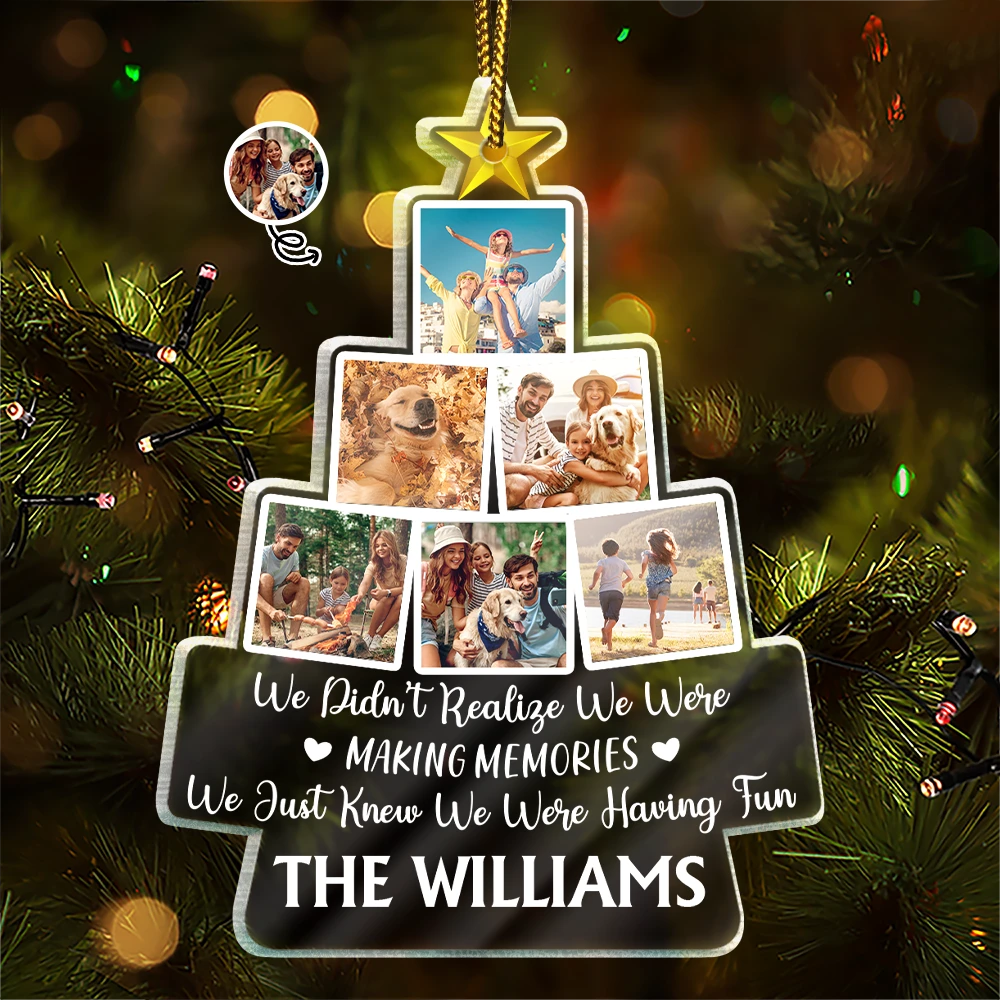 Custom Photo Bestie Family We Just Knew We Were Having Fun - Personalized Custom Shaped Acrylic Ornament