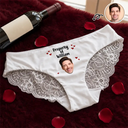 Wedding Anniversary,Gift For Wife,Humorous,Custom Photo,Gift For Couples,Cut-Face Photo - Custom Photo Property Of Lover Anniversary Funny - Personalized Panty