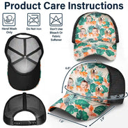 Gift For Father,Summer - Custom Photo Beach Summer Tropical Fun Face Vacation Vibe - Personalized Mesh-back Casual Cap