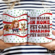 Dog Lovers,Dog Mom,Funny - Dog Walker In Home Pet Care Funny - 3D Inflated Effect Printed Mug, Personalized White Edge-to-Edge Mug