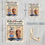 Gift For Mother,Gift For Daughter,Mom,Daughters (Adult),Love - Mother And Daughter Forever Linked Together 3D Effect - Personalized 2-Layered Wooden Plaque With Stand