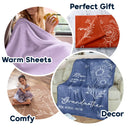 Gift For Mother,Gift For Grandma,Love,Happy - Mom Grandma Great Grandma Birth Flower - Personalized Fleece Blanket, Sherpa Blanket