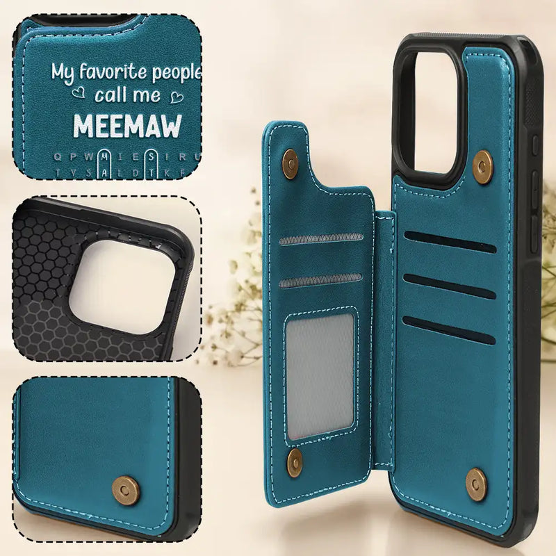 Gift For Grandma,Love,Top Market,Word Search Puzzle - Word Search Puzzle Grandma Abuela My Favorite People Call Me - Personalized Leather Flip Wallet Phone Case