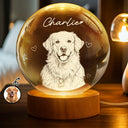 Gift For Father,Gift For Grandpa,Pet Lovers,Pet Mom,Pet Dad,Dog Lovers,Dog Mom,Dog Dad,Cat Lovers,Cat Mom,Cat Dad,Non-Eng,Photo - Pencil Sketch (White BG),Humorous - Custom Photo Pencil Sketch Art Family Dog Cat Portrait - Personalized Crystal Globe Lamp