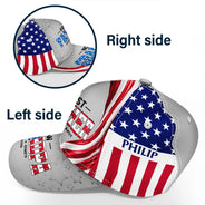 Gift For Father,Gift For Grandpa,Independence Day,Special Font,Proud - America First Dad Now Grandpa US Pride Patriotic - Personalized Classic Cap