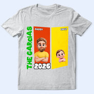 Gift For Father,Gift For Grandpa,Non-Eng,Vector,Proud - Family Name Basic Color Arcade Theme - Personalized T Shirt