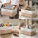 Birth Month Flower Watercolor Blooming In Love - Personalized Storage Basket
