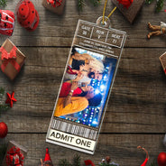 Christmas,Custom Photo,Gift For Yourself,Gifts For Her,Gifts For Him,Happy,Music,Upload Full Photo - Keepsake For Fans, Music Lovers - Personalized Custom Photo Concert Ticket Acrylic Ornament