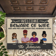 Beware Of Husband Pets Are Shady Too - Gift For Dog Cat Lovers - Personalized Custom Doormat